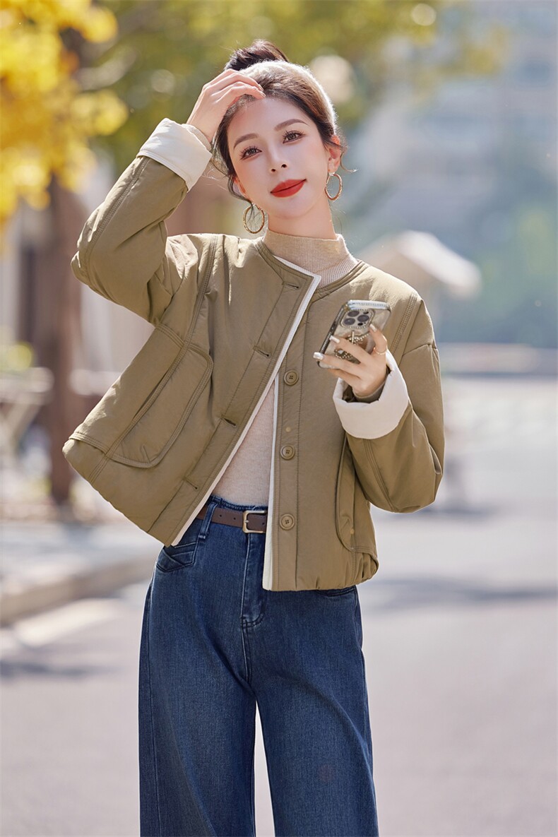 羽绒棉服女短款2025冬季新款小个子超好看韩系夹棉外套轻薄小棉袄,女装棉衣/棉服,瑶迪依秀