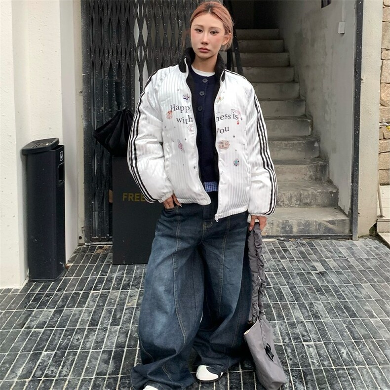 美式高级感弯刀牛仔裤男女水洗宽松阔腿直筒休闲长裤子NZB163,男装牛仔裤,星座516A
