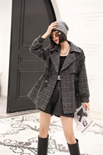 新款时尚毛呢加格子外套，其它，茗格拉