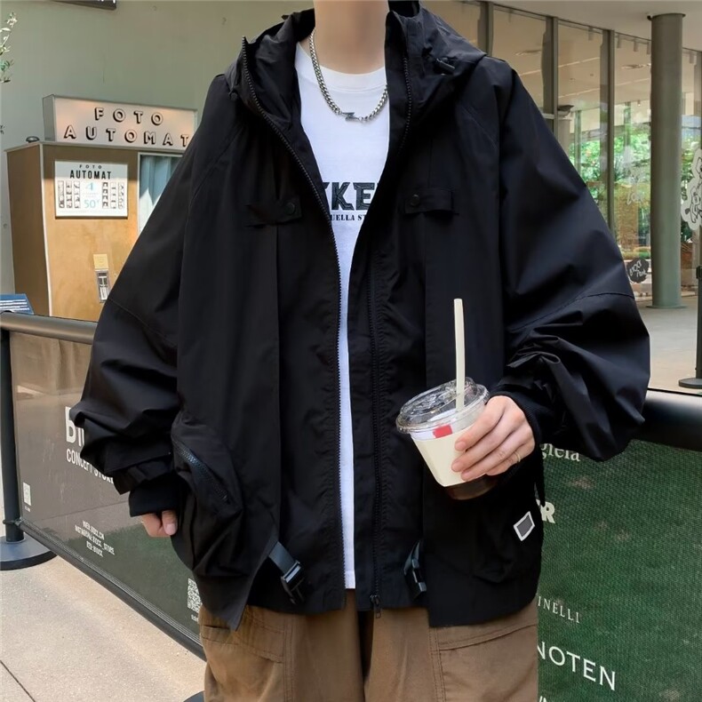 美式冲锋衣夹克男韩版潮连帽大口袋个性202春冬ins外套W5416-P70,男装夹克,星座412-2