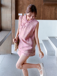 现货夏装新款新中式盘扣复古套装两件套2b114-2268P160K249图片