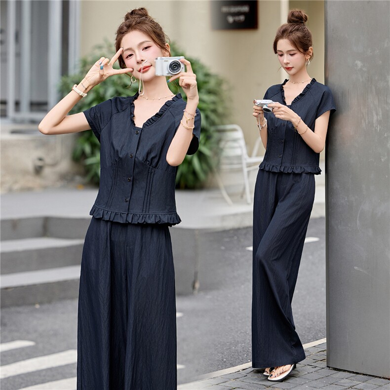 牛仔时尚套装女夏气质减龄显瘦休闲两件套2D050-7281P145,女装套装/套裙,琦鑫阁（原依鑫阁）