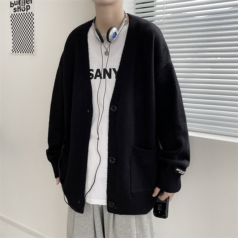 开衫外套男潮ins日系慵懒风毛衣针织衫夹克潮流春秋季M226-P43,男装针织衫/毛衣,星座512-4