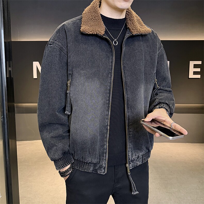 2025冬款夹克男加绒加厚保暖外套休闲牛仔上衣潮B317/J619/P175,男装工装外套,电商B317