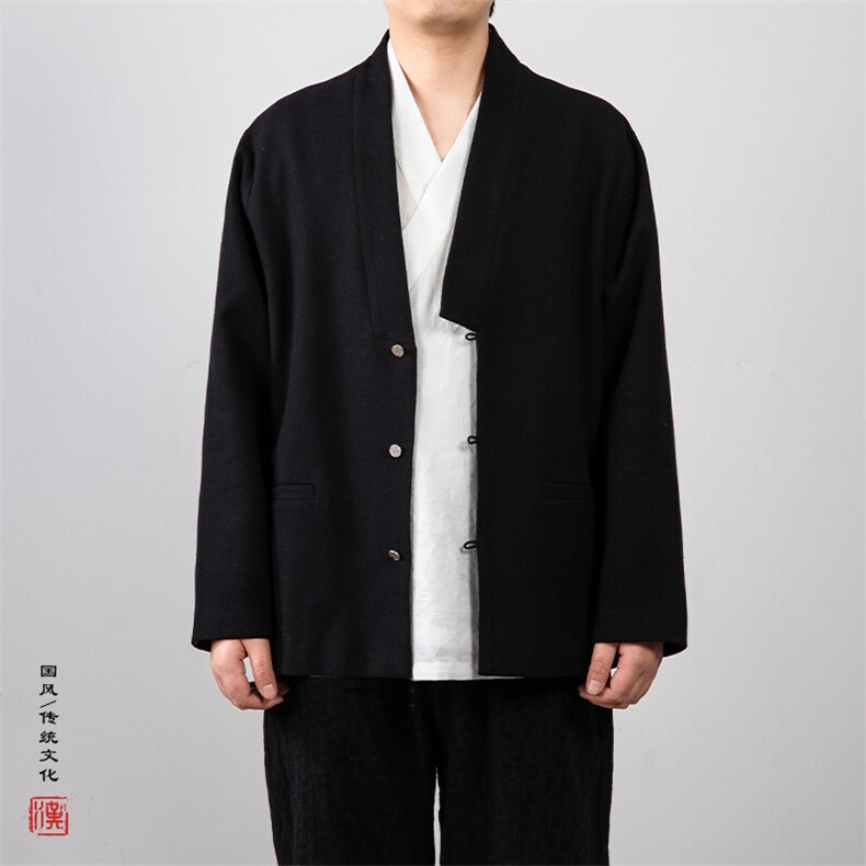 春装新款风男装棉麻男士改良汉服外套H108P90,男装民族服装,钱塘802
