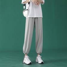 冰氧吧宽松显高休闲裤冰丝垂感顺滑显瘦女长裤  2023-特批20图片