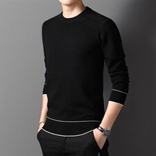 M44005限价238元男士冬季长袖圆领纯羊毛针织衫休闲P145图片