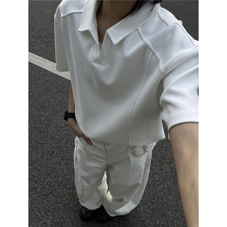 现货重磅POLO衫夏季短袖翻领半袖上衣cleanfit正肩t恤衫S419特28,男装T恤,电商A233-1