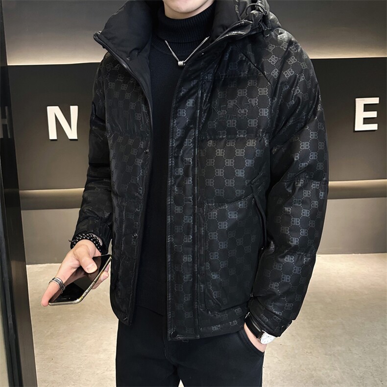 男休闲连帽羽绒服花纹面料面包服A329-TL8566-P205,男装羽绒服,电商A329