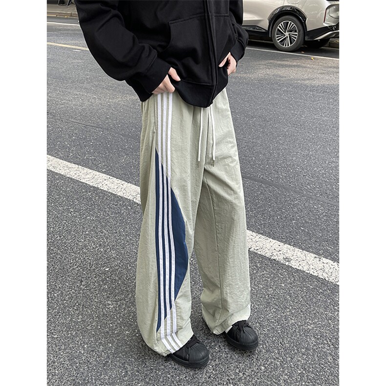 8XL-M加绒加厚条纹工装裤束脚休闲阔腿美式运动裤男K9116P58控78,男装休闲裤,电商D206-1