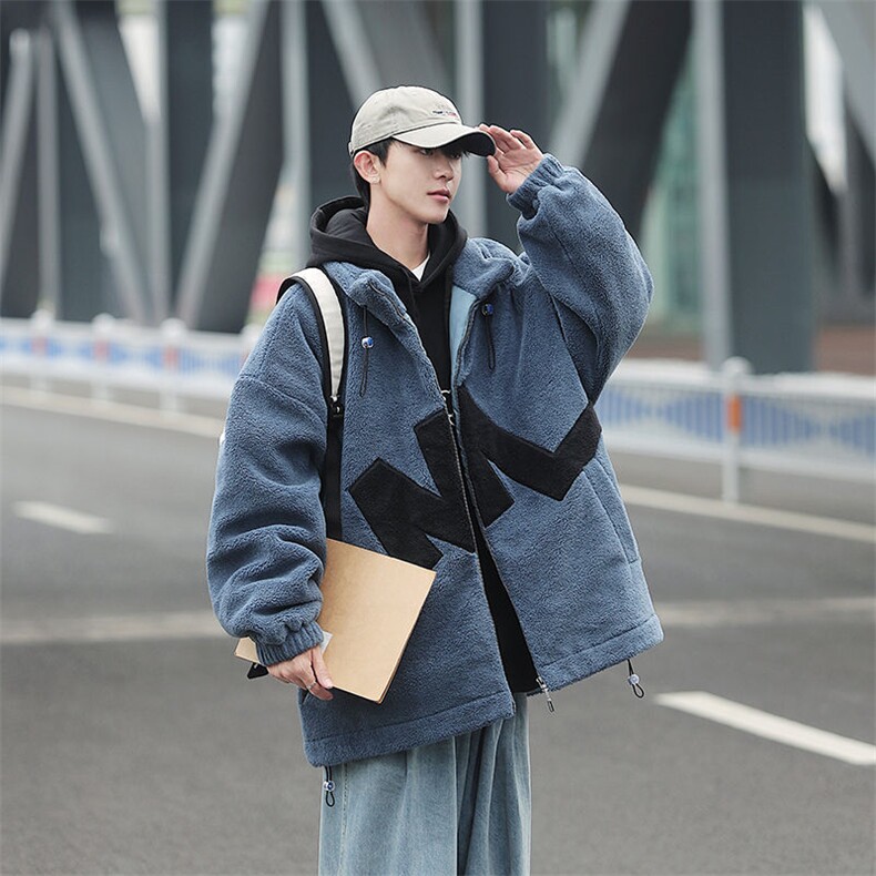 中性风立领羊羔绒棉服冬季cityboy加厚棉衣男女同款M8865-P100,男装棉衣,星座717