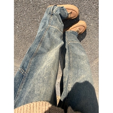 【有货】拉链微喇牛仔裤男美式vibe风裤子高街直筒X222LL-特P45，男装牛仔裤，星座1007（原301D）