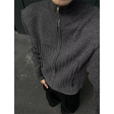 weavestudio秋冬厚实百搭软糯简约实穿松弛感拉链毛衣男，男装针织衫/毛衣，四季星座505