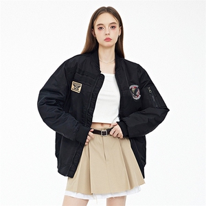 现货 三色秋冬季潮牌夹克棉衣棒球服 欧美街头飞行员外套情侣装图片