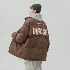 中性风新款冬季时尚百搭字母印花立领棉服外套MY62061P85控118，男装棉衣，电商A268