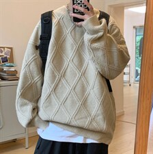 青年长袖套头宽松圆领休闲毛衣B045/75，男装针织衫/毛衣，电商C413