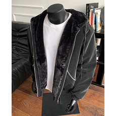 一体毛座山雕连帽棉服加厚保暖夹克冬季外套男XZ514-2-25108-P128，男装夹克，星座514-2(原B239)