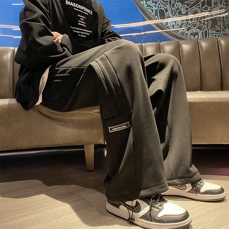 2024春款休闲运动卫裤男美式针织直筒裤子715-6-BX09P55（控78）,男装休闲裤,星座715-6