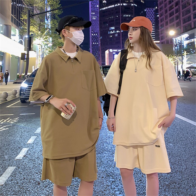 主推夏季短袖polo衫短裤套装情侣运动服TZ307P75控98,男装牛仔裤,电商A309