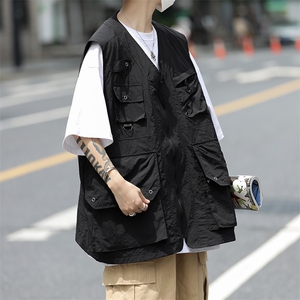 日系复古工装马甲男女生学院风多口袋宽松休闲潮流背心MJ038-P45图片