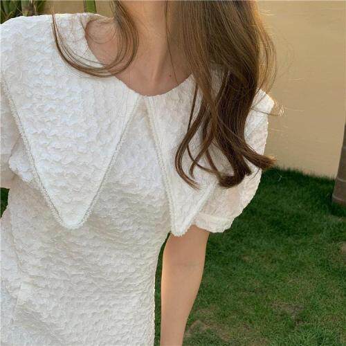 【现货】夏季新品娃娃领连衣裙，女装连衣裙，F/TU