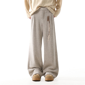 903-WK132-P65   S-XXL  加厚加绒毛呢料休闲裤2-3图片