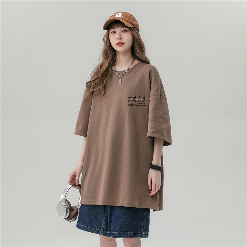 中性风23新款夏季时尚百搭宽松字母印花纯棉短袖T恤T1175P25控38,男装T恤,A247A