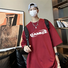 量大优可提供视频2024夏季新美式短袖T恤D223A-T24149-P18，男装T恤，电商019-1