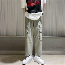 夏季新款高街宽松直筒工装裤男2022百搭BF拖地阔腿裤K3607-P35，男装休闲裤，星座512-2