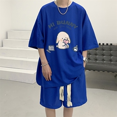 华夫格套装运动短袖t恤套装休闲两件套一套HZ84314-P44，男装T恤，电商A040