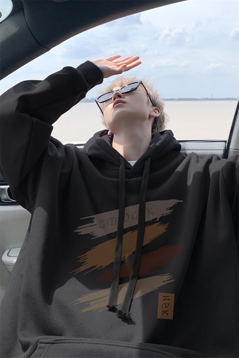 高克重华棉秋冬宽松连帽卫衣男新款WY00288,男装卫衣,电商B316