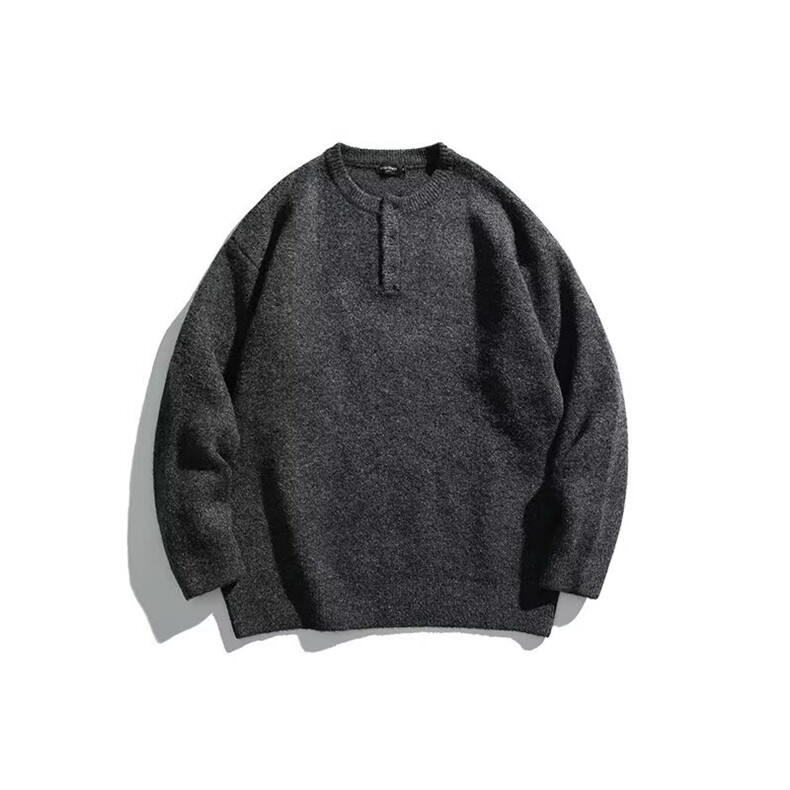 纯色亨利领毛衣男女宽松简约基础款百搭加厚款保暖针织衫MYM6043,男装针织衫/毛衣,星座516A