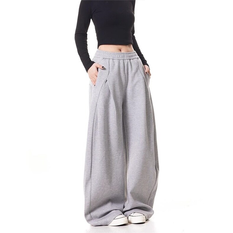 美式设计感阔腿弯刀卫裤男女宽松休闲运动拖地长裤潮LK20322-P48,男装休闲裤,星座1008