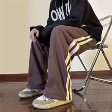 美式高街潮牌运动卫裤男女秋冬新款宽松休闲长裤AK072-P32加绒40，男装休闲裤，星座1008