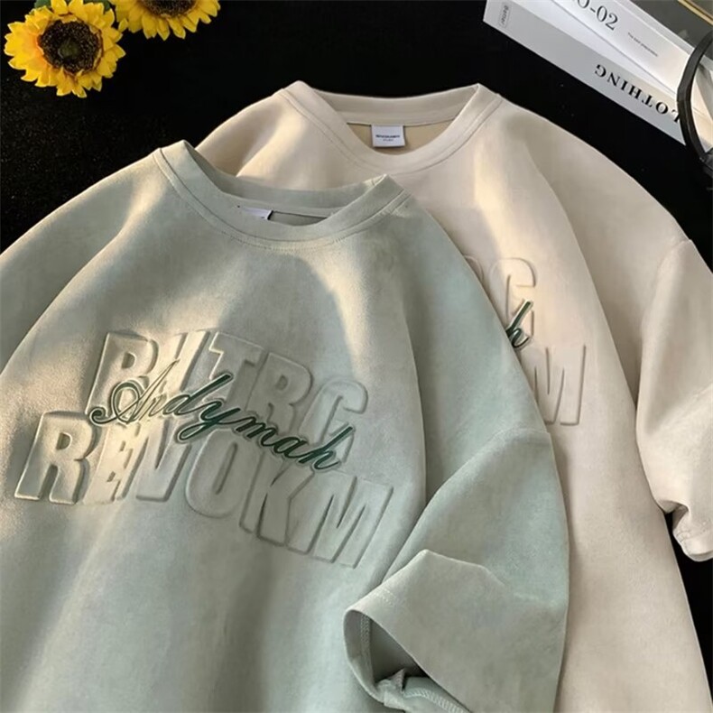 夏季青春流行五分袖标准圆领百搭新款T恤男时尚潮牌潮ins城市风貌，男装T恤，星座715-4