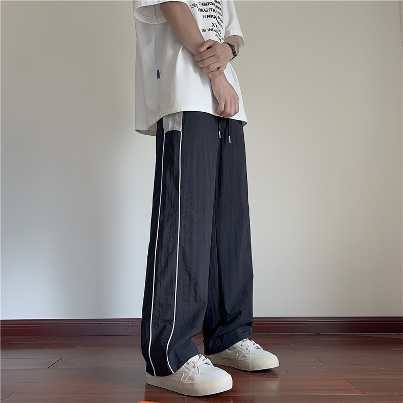 抖音品质夏季新款潮流运动拼色宽松休闲裤B315-K24209-特p35控68,男装休闲裤,电商B315
