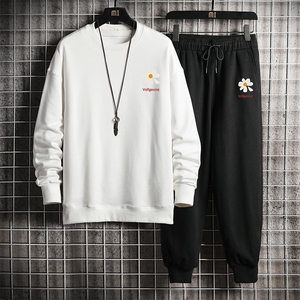 TK6059-P85 开衫连帽卫衣套装男运动套装两件套 网格挂拍图片