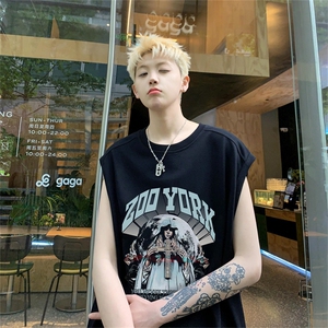 特P19控38220g纯棉美式宽松背心男女无袖t恤潮CB3149