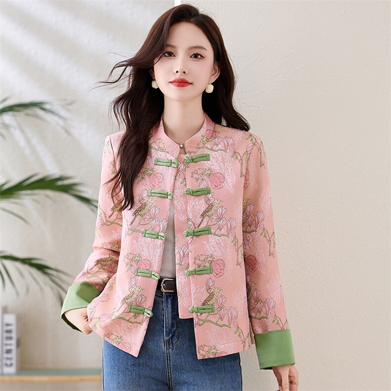 新中式盘扣羽绒服女2025冬季新款黄色提花唐装白鸭绒短款外套,女装羽绒服,衣之秀