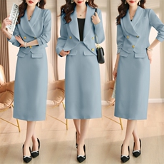 高级感通勤职业套装裙女春秋2026新款气质西装半身裙套装两件套，女装套装/套裙，火爆靓佳人