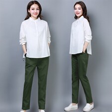 简约个性显瘦修身百搭优雅休闲长袖套装/套裙2022年夏季潮流图片