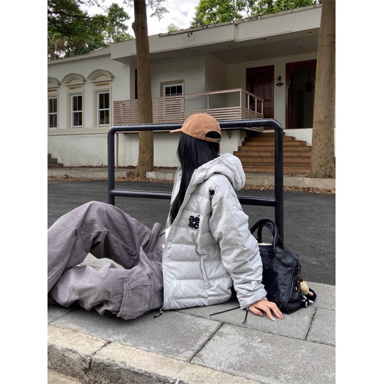 2025新款美式字母刺绣排骨情侣宽松显瘦保暖棉服冬,男装棉衣,星座506A