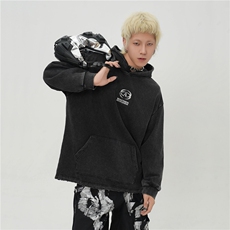 水洗炒色卫衣男2025新款美式潮牌连帽卫衣外套1015-WY370-P95，女装短外套，四季星座1015