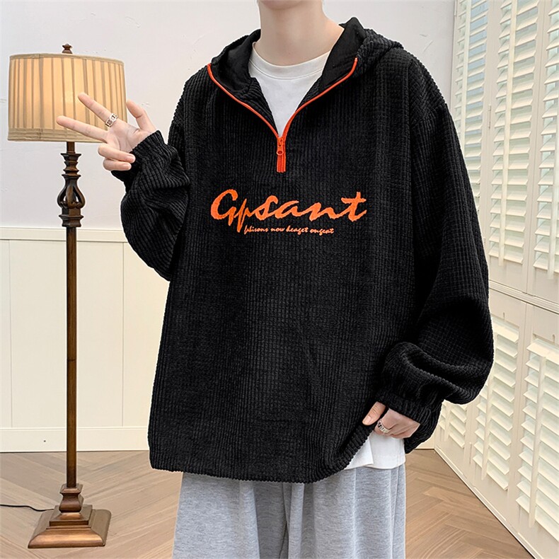 春季灯芯绒外套男半拉链卫衣A189P50,男装卫衣,电商A309