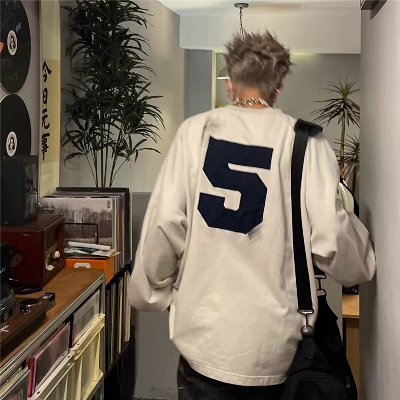 美式复古情侣刺绣卫衣男女宽松休闲球服上衣潮牌外套L66022-P50,女装短外套,星座1008