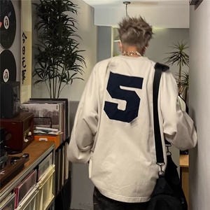 美式复古情侣刺绣卫衣男女宽松休闲球服上衣潮牌外套L66022-P50图片