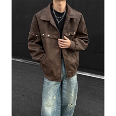！2025春季新款男士皮夹克潮牌春装外套JK777特P75，男装夹克，电商B220