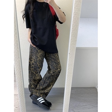 美式高街豹纹工装裤女宽松阔腿牛仔裤男夏季休闲裤子NT10，男装牛仔裤，星座1116A（原606A-3）