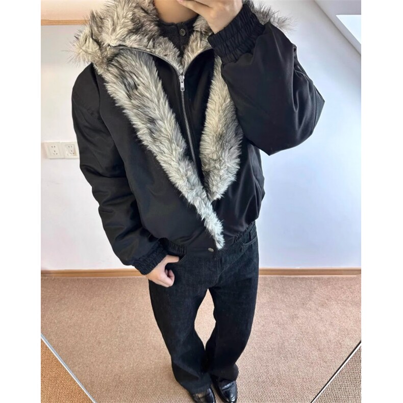 有货羊羔绒毛棉袄男士冬季2025新款棉衣冬装棉服外套MF407-特P99,男装棉衣,星座412-3