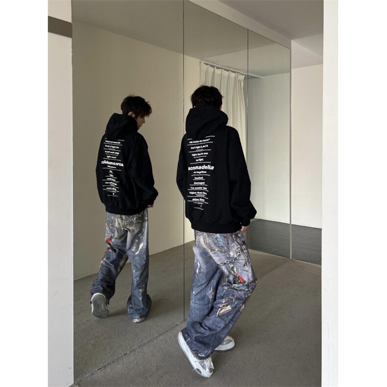 【有货】cleanfit蓝色链条牛仔裤美式复古高街裤子N0091LL-特P70,男装牛仔裤,星座1007（原301D）